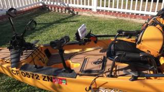Hobie Pro Angler with rear mount torqeedo evolve and marine mat.