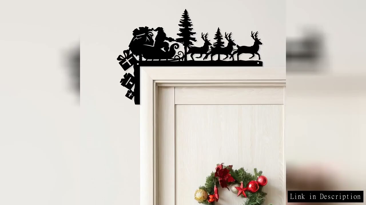 1Pc Christmas Door Corner Metal, Santa Claus and Antler Decoration, Interior Decoration, Home Christ