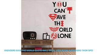 Avengers Save The World Quote Wall Decal Kids Room Superhero Thor Spid screenshot 1