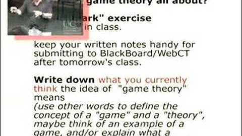 Intro Game Theory (2007) Lect 1 of 23