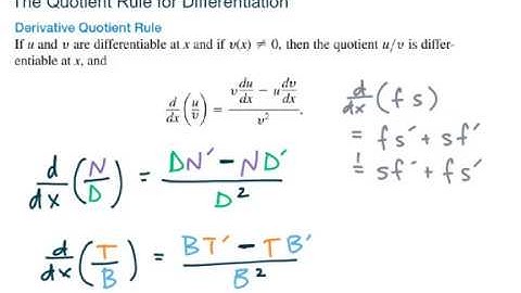 MAT271 - Calc1 - 3.3e Using The Quotient Rule To Find Derivatives