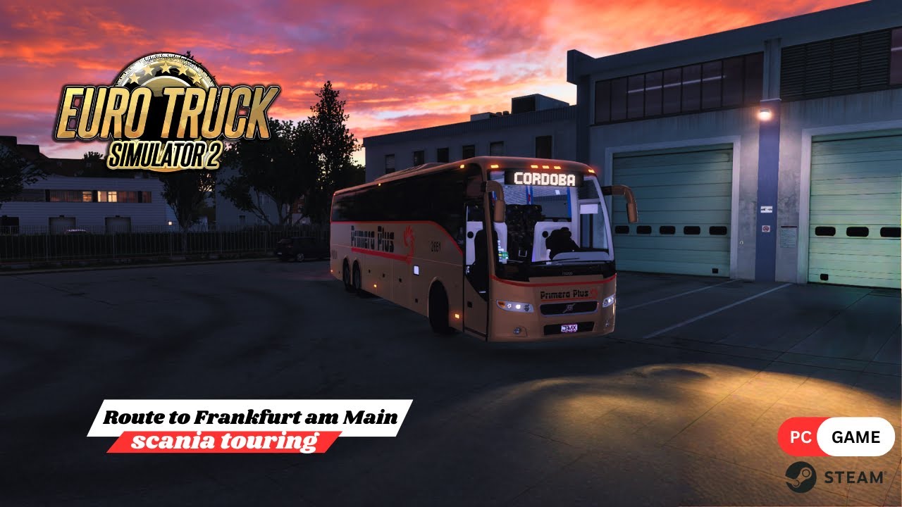 Realistic Evening Drive to Frankfurt | Scania Touring | Euro Truck Simulator 2