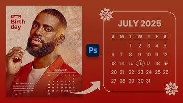 How To Create Birthday CALENDAR in Photoshop + FREE PSD File