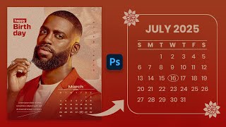 How To Create Birthday CALENDAR in Photoshop + FREE PSD File screenshot 5