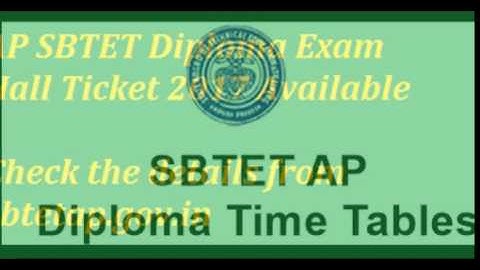 AP SBTET Diploma March Exam Hall Tickets 2017