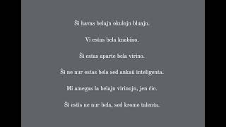 Ŝi havas belajn okulojn bluajn – kanto – esperanto 🎶🎙