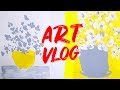 Yellow and gray  abstract art studio vlog by syndia art