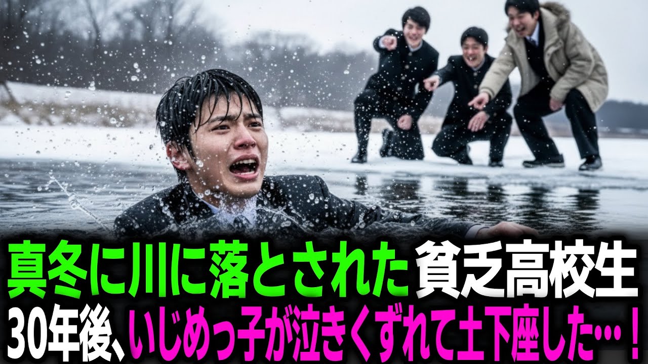 真冬に川に落とされた貧乏高校生。30年後、いじめっ子が涙ながらに謝罪する“本当の復讐”…！