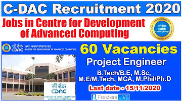 C-DAC Recruitment | Project Engineer | Engineering Jobs| Govt Jobs