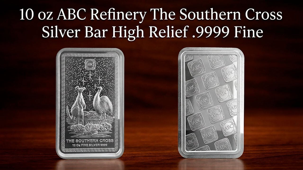 10 oz ABC Refinery The Southern Cross Silver Bar High Relief .9999