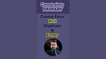 SQL PRIMARY KEY Constraint? SQL For Data analyst #dataanalytics #sql