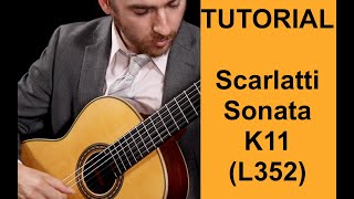 EliteGuitarist.com - Scarlatti Sonata in E Minor K11 (L352) - Tutorial Part 1/4 by Taso Comanescu