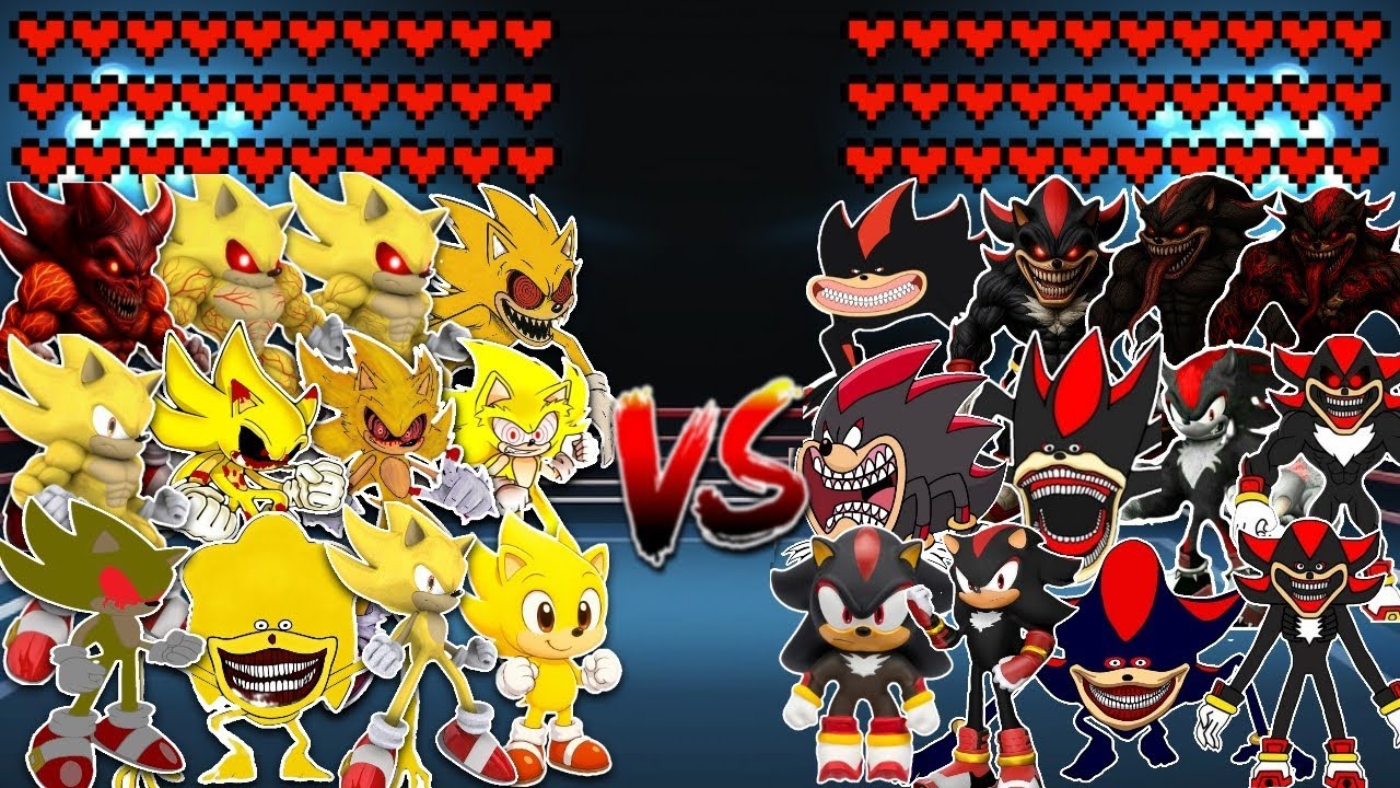 Super Sonic Monster Evolution vs Shadow Sonic Monster Evolution! Meme battle 