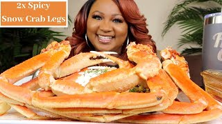2x SPICY SNOW CRAB LEGS   SEAFOOD BOIL MUKBANG