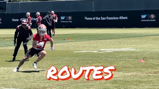 49ers WRs Ricky Pearsall, Jacob Cowing and Terique Owens Run Routes