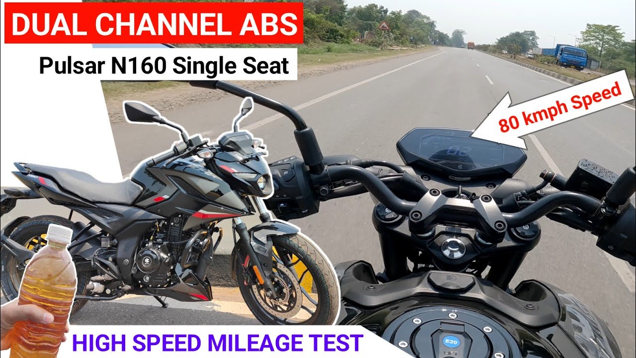 🚀Pulsar N160 Single Seat Dual Channel ABS Mileage Test ⛽| Pulsar N160 Single Seat 2025 Mileage Test⛽