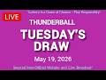 National Lottery Thunderball draw live tonight results from Tuesday 19 May 2026 | thunderball