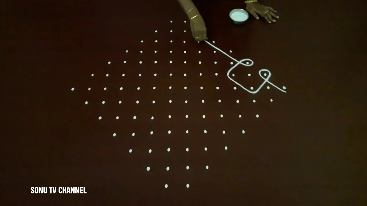 14 DOTS KOLAM || STRAIGHT DOTS || KAMBI /SIKKU /NELI KOLAM ||MELIKALA MUGGULU ||
