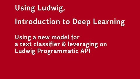 Part 2 Using Ludwig - Using a new model & leveraging on Ludwig Programmatic API