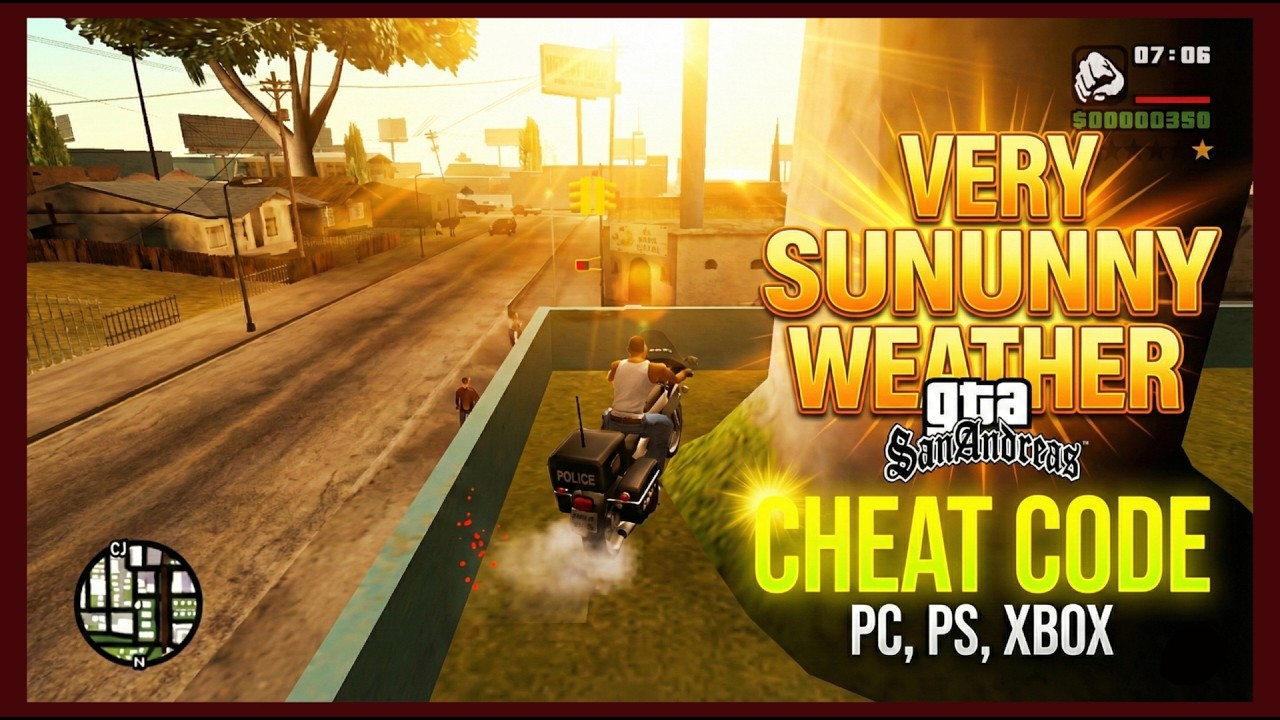 Very Sunny Weather GTA San Andreas Cheat Code For PC PS Xbox YouTube 