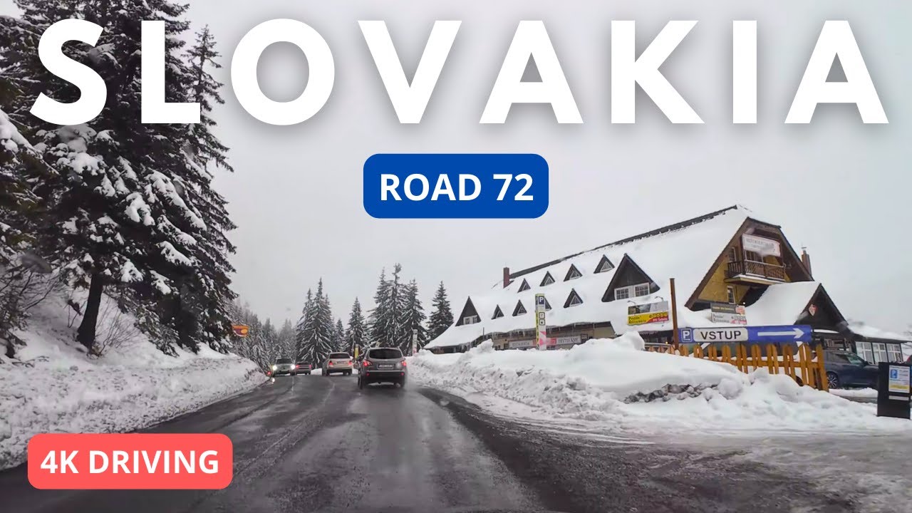 Rainy Drive in Slovakian Mountains: Road 72: 4K: January 2024