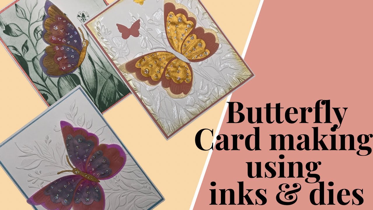 Изготовление открытки «Бабочка» с использованием чернил и штампов от Lisa Horton Crafts
