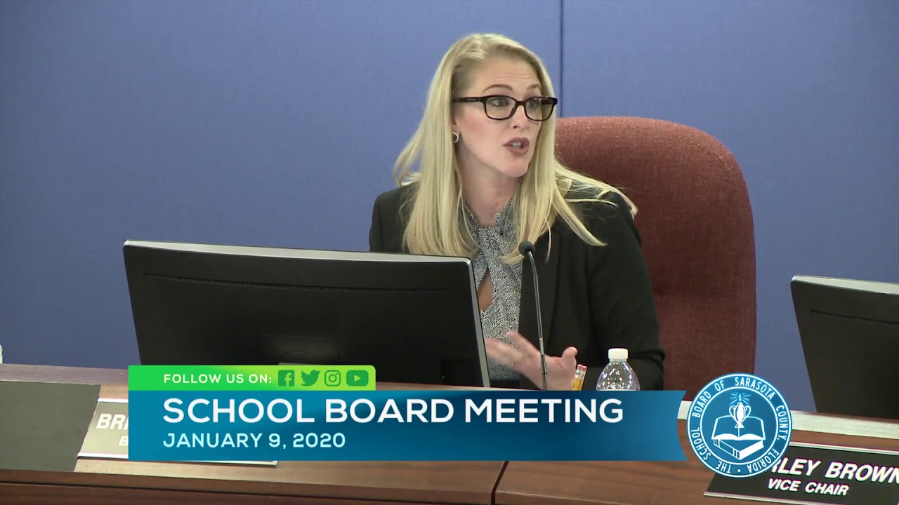 Sarasota County School Board Meeting 1 9 2020 - YouTube