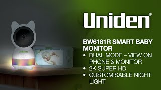 Uniden - Super HD.. 2-in-1 Smart Baby Monitor  - BW6181R Series