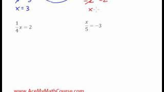 One-Step Equations (Multiplication & Division) - Introduction