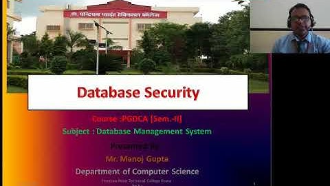 Online class on DBMS by manoj gupta PPTC Rewa