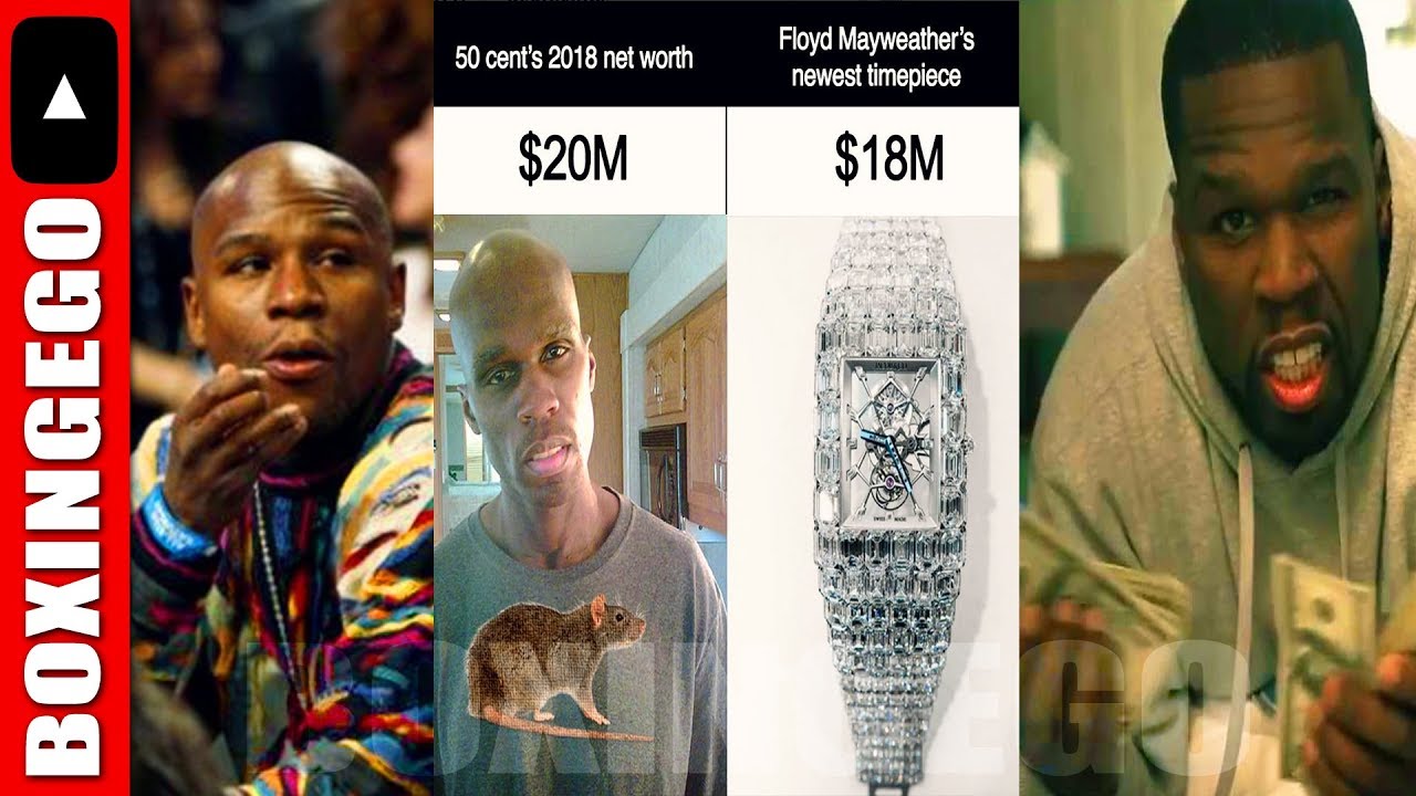 WOW!) FLOYD MAYWEATHER STUNTS ON 50 CENT! SHOWS WATCH VALUE VS 50'S NET  WORTH: BEEF W/ MY WATCH! 