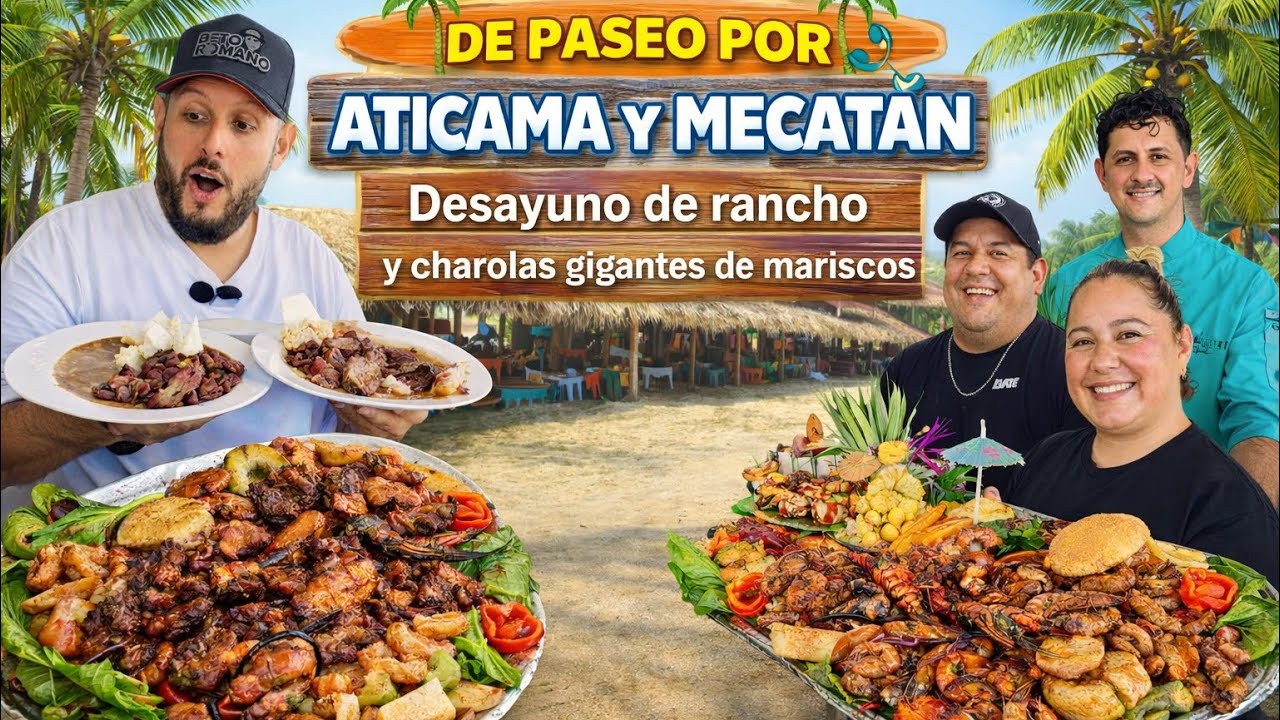Paseando por Aticama y Mecatan: Desayuno de Rancho y Charolas gigantes de MARISCOS