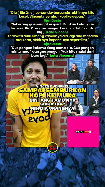 Vincent Sembur kopi ke bintang tamu‼️🔥🔥 #vincent #desta #bioone