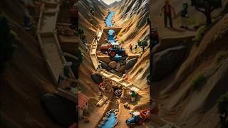 Mini tractor builds mountain water #construction #youtubeshorts #viral
