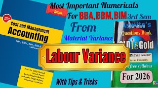 Labour Variance | Material Variance | Standard Costing | Cost & Management Accounting | BBA BBM BIM
