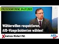 Wählerwillen respektieren, AfD-Vizepräsidenten wählen!