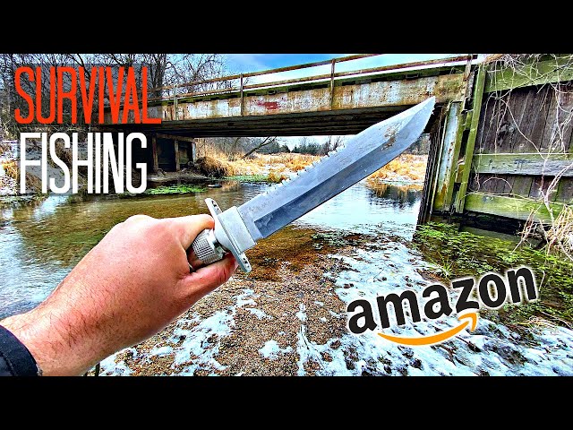 SURVIVAL FISHING CHALLENGE!!! -$20  Knife ONLY (NO Rod/Bait) 