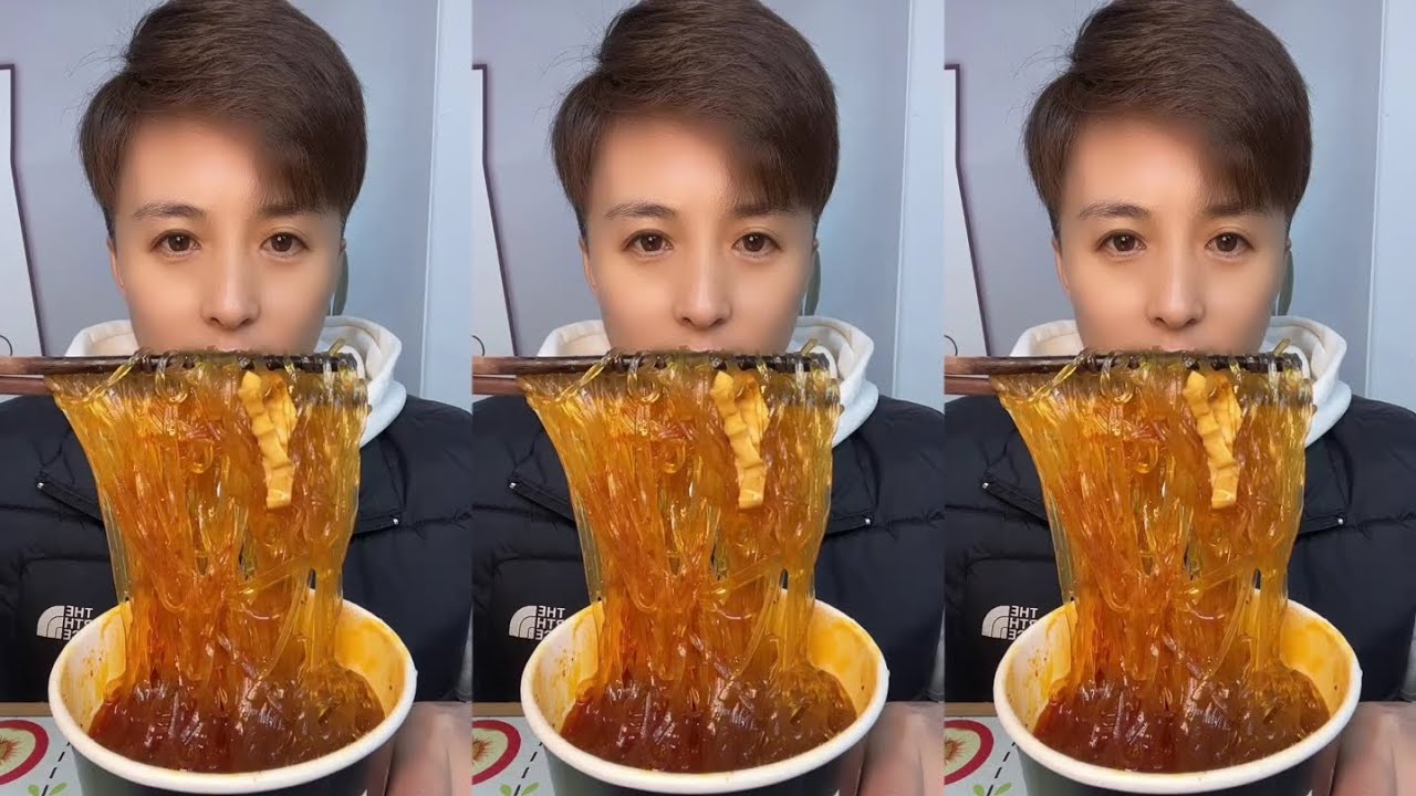 Hot and sour noodles, crystal clear sweet potato noodles with a boiled egg, hot and sour noodles,