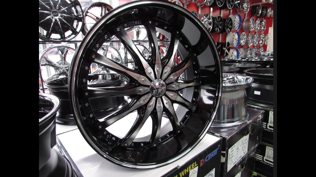 HILLYARDS RIM LIONS DCENTI DW8 22 INCH BLACK & MACHINED DEEP LIP 22S IN ...