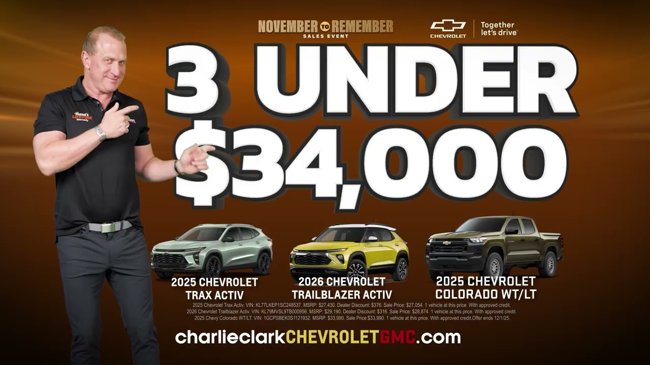 November to Remember Sales Event at Charlie Clark Chevrolet GMC