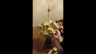 How to fold a palm rose. Step by step instructions for make a palm flower