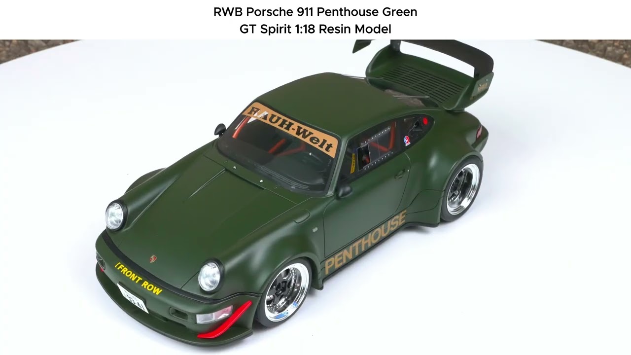RWB PENTHOUSE ミニカー オリーブグリーン1/18 RWB Porsche 911 Penthouse Green - GT Spirit 1:18 Limited Edition