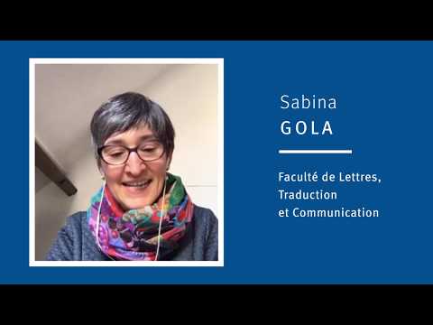 Enseignement à distance : Sabina Gola, Faculté de Lettres, Traduction et Communication