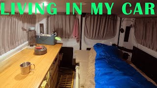 LIVING IN MY CAR  SIMPLE VAN LIFE WITH A DOG |CAMPING ALONE