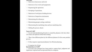 CAPP (Computer Aided Process Planning )