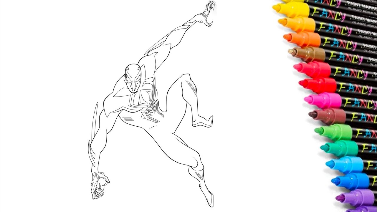 SPIDER-MAN 2099 Into the Spider Verse Coloring Pages | Marvel Spider-Man