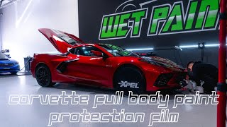 C8 Corvette in for Full Body XPEL Paint Protection Film by Wet Paint Auto Detailing in Roseville CA