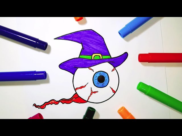 Como desenhar Olho Monstro de Halloween ❤ Desenhos Kawaii