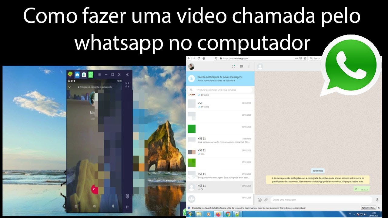Como fazer uma vídeo chamada pelo whatsapp no computador. - YouTube