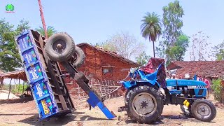 Old Eicher 249 Nc Tractor With Trolley Fall In A Well Rescued By Escort Very Safely